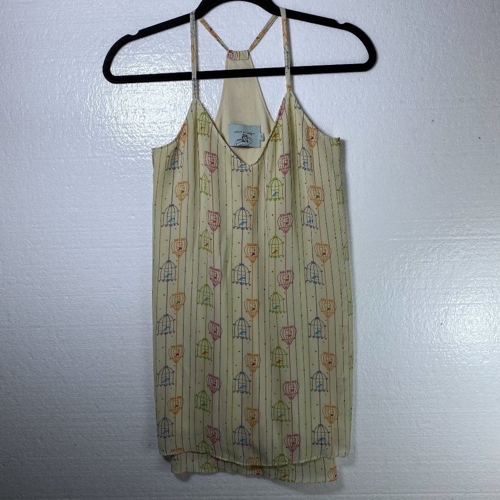 Judith March Small Birdcage Bird Novelty Print Top